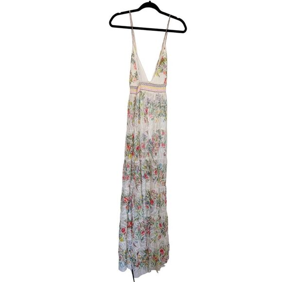 ALICE & OLIVIA Karolina Smocked Waist Tiered Maxi Dress  US12 - Picture 10 of 11